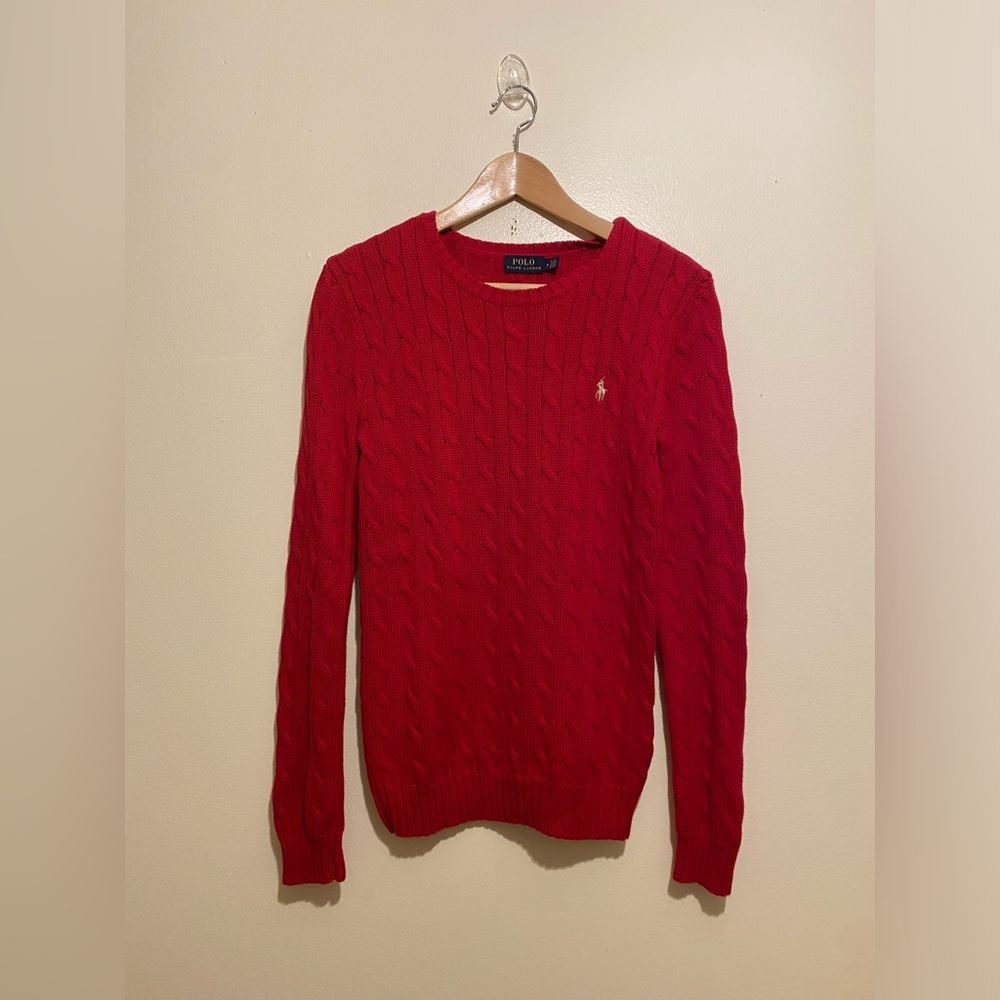 POLO Ralph Lauren Vibrant Red Knit Sweater. Size M